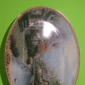 Scenic Art Plate with Gold Trim